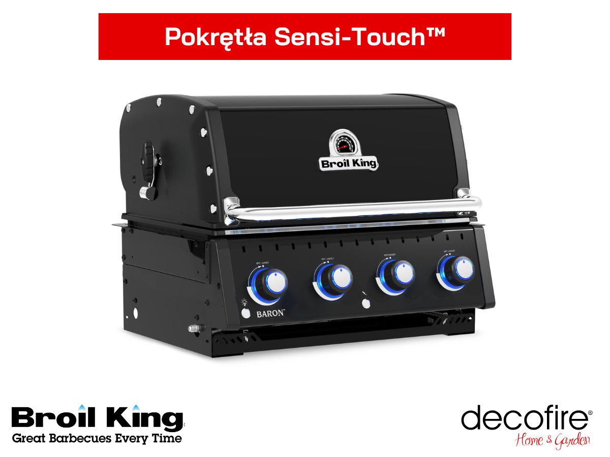 Podświetlane pokrętła Sensi-Touch™ w grillu Baron Broil King