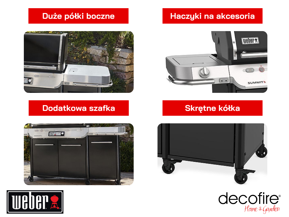 Dodatkowe udogodnienia w grillu gazowym Weber Summit FS38X E