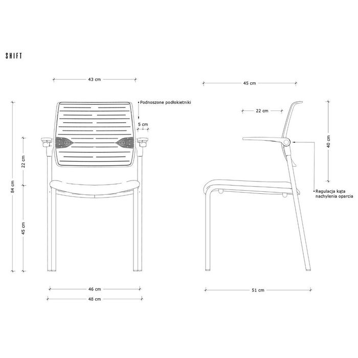 UNIQUE Krzesło Shift (CV-B259BPS-2)