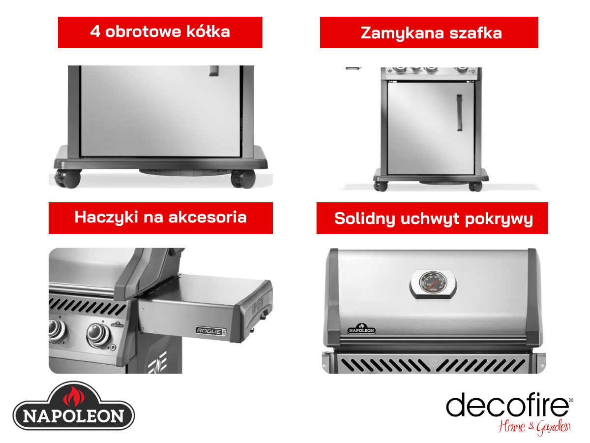 Dodatkowe udogodnienia w grillu Napoleon Rogue 425 RO