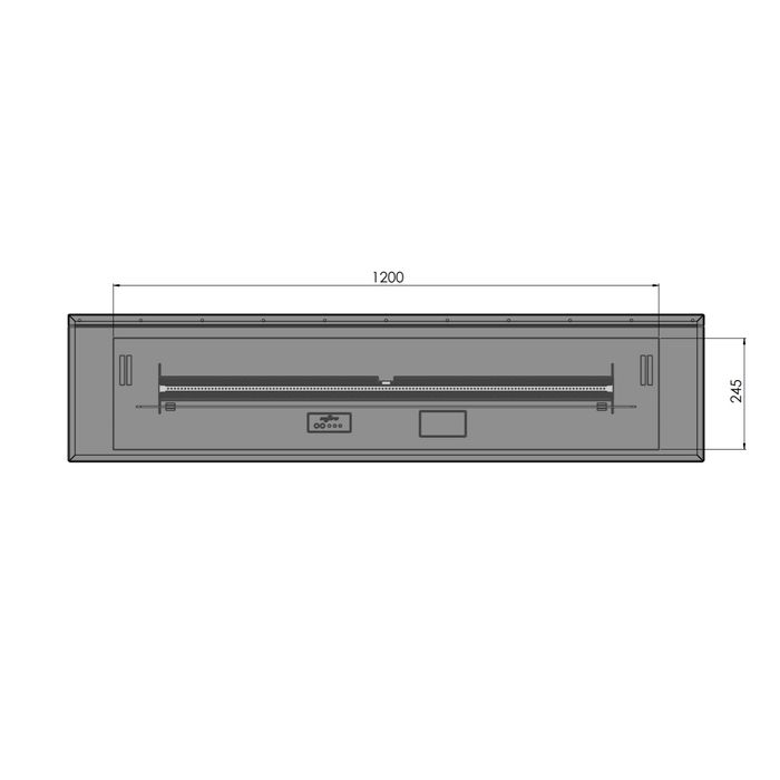 Biokominek do zabudowy Infire Etronic Basic C1400 wymiary rzut