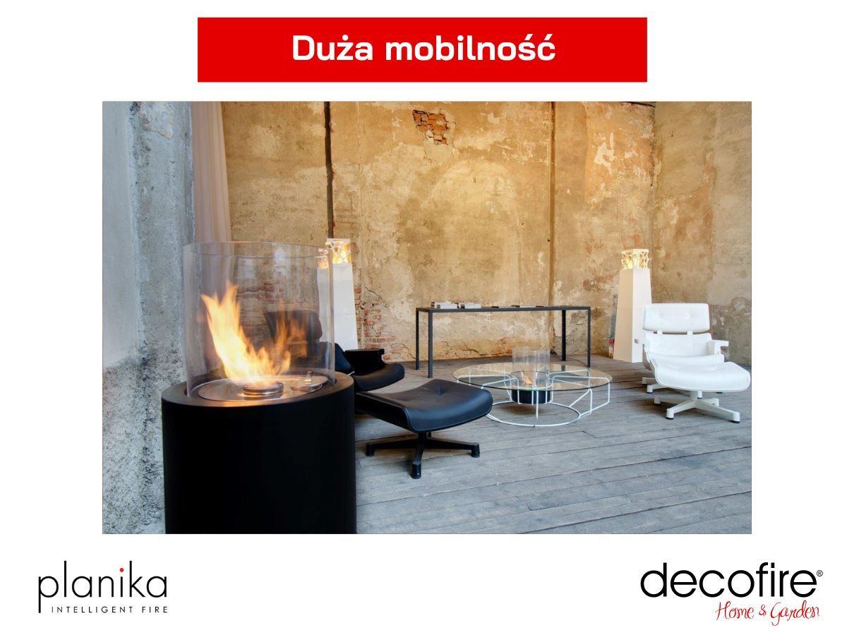 Biokominek Planika Totem – duża mobilność