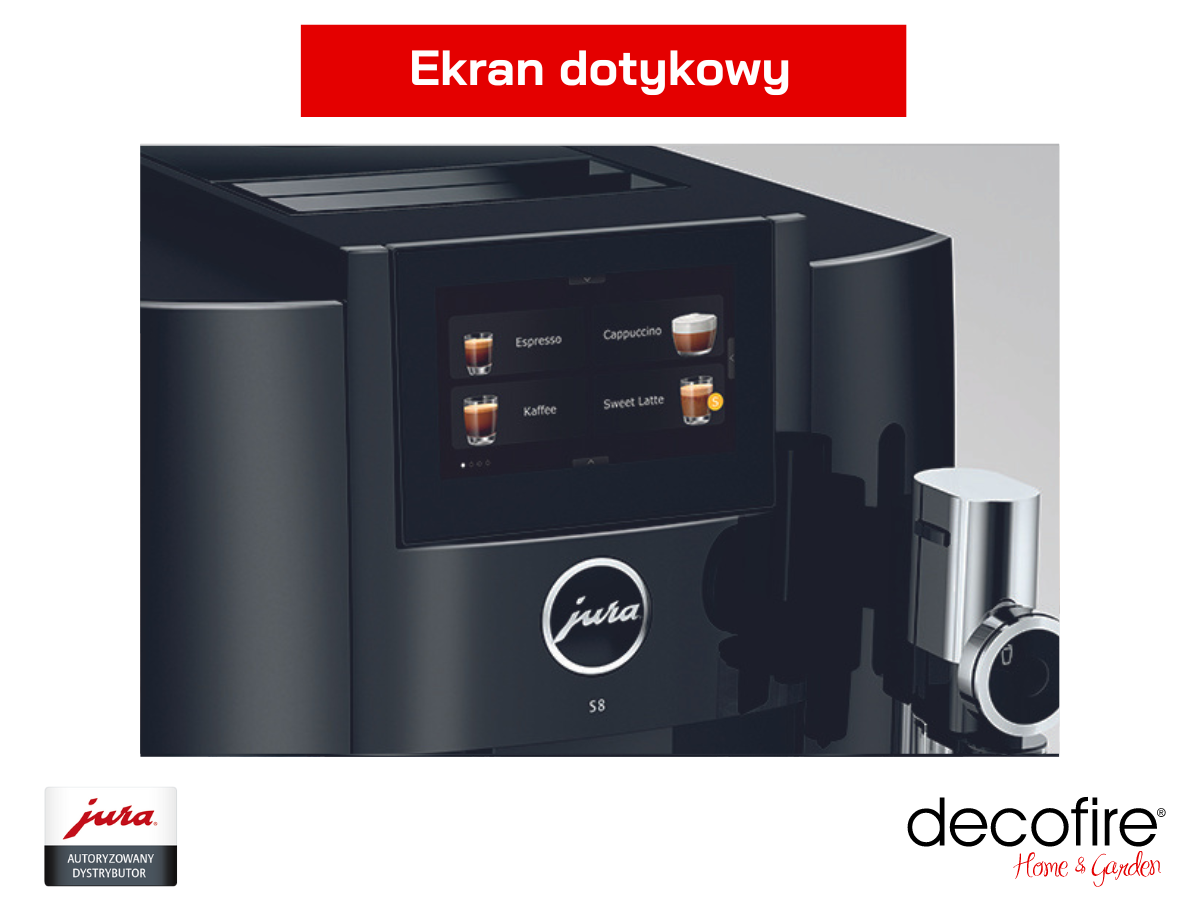 Ekran dotykowy w ekspresie Jura S8 Piano Black (EB)