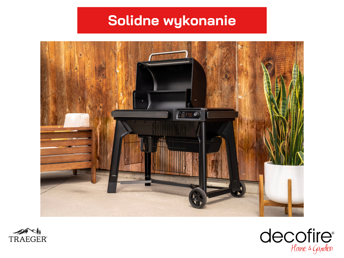 Solidne wykonanie grilla na pellet Woodridge Traeger