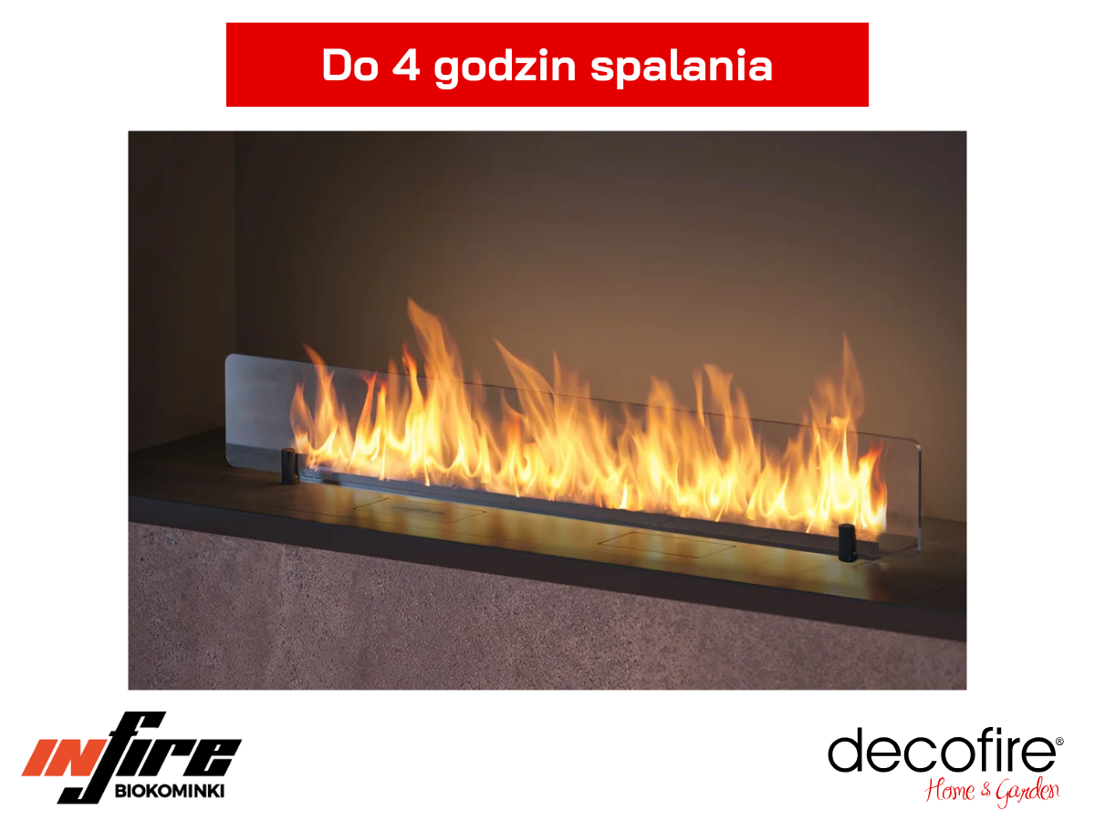Długi czas pracy biokominka do zabudowy Infire Etronic Basic R 1000