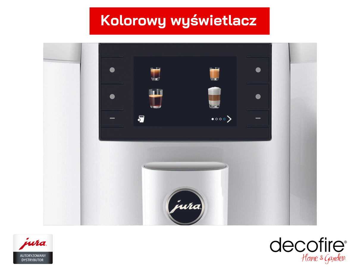 Kolorowy wyświetlacz w ekspresie Jura E8 Piano White (EC)