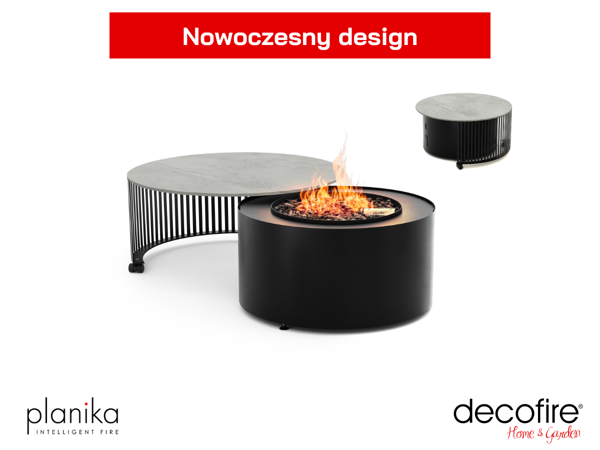 Nowoczesny design – kominek gazowy z funkcją stolika