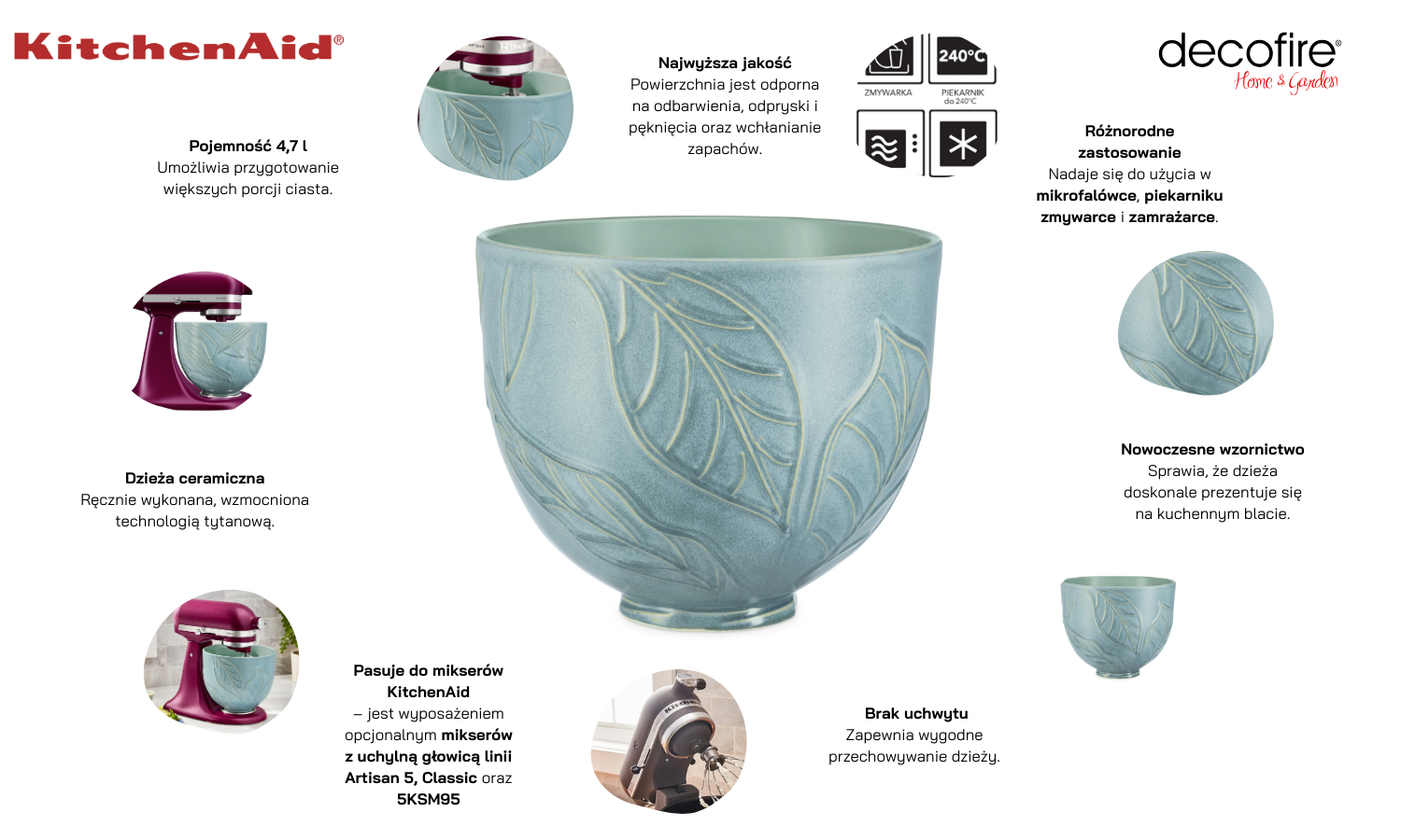 Dzieża Spring Leaves 4,7 l Artisan KitchenAid