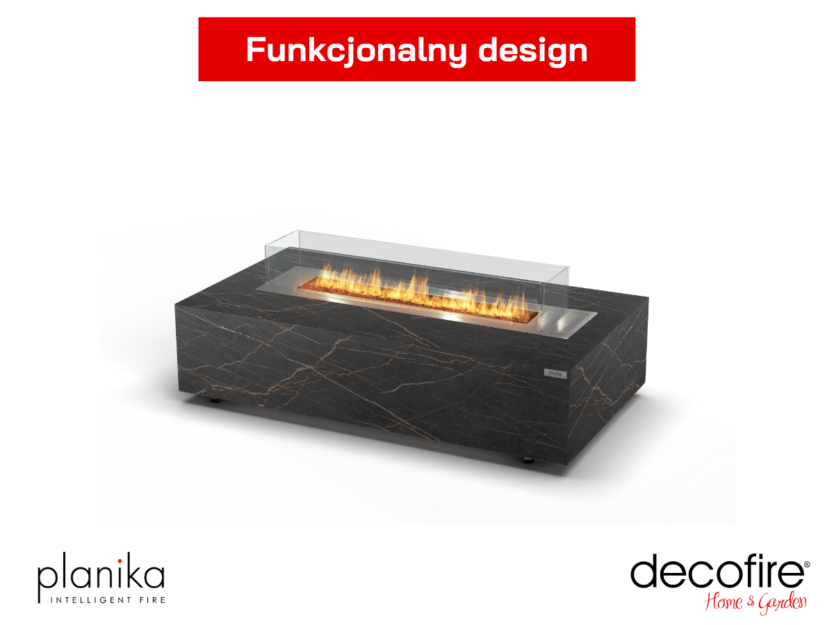 Funkcjonalny design – kominek w formie stolika