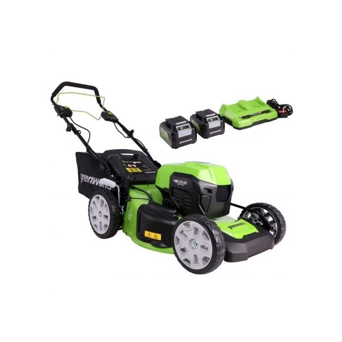 Greenworks Kosiarka 46 cm akumulatorowa 2x 24V GD24X2LM46SPK4x zestaw ładowarka dual + 2 aku. 4Ah (GR2512807UD) 