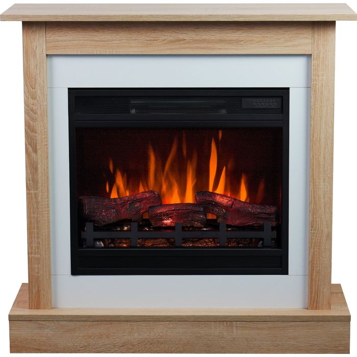 Aflamo kominek elektryczny portalowy Vigo dąb / biały LED 60 2D Classic, LED 60 3D