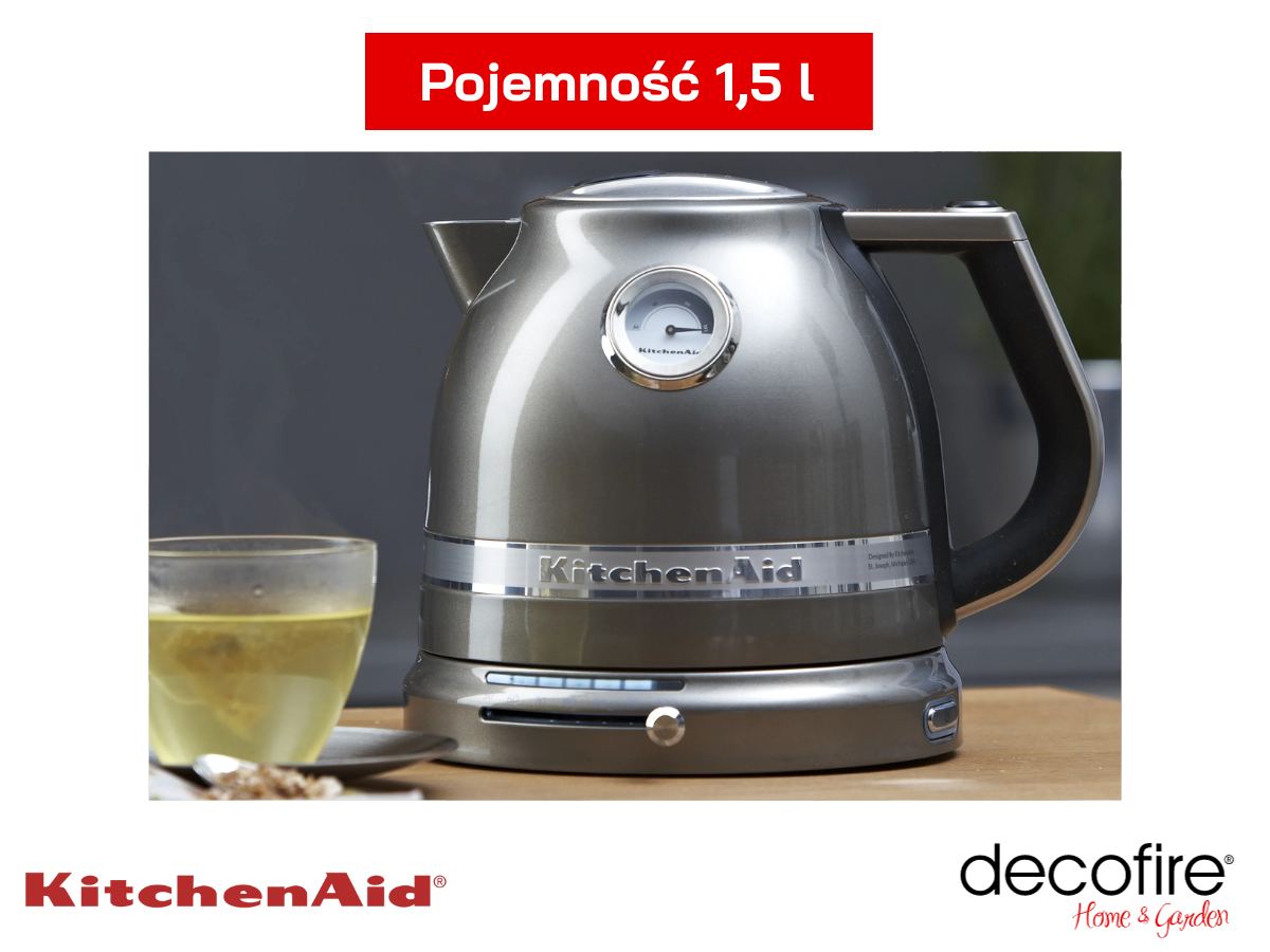 Pojemnośc 1,5 l w czajniku Artisan 1,5 l Medallion Silver KitchenAid