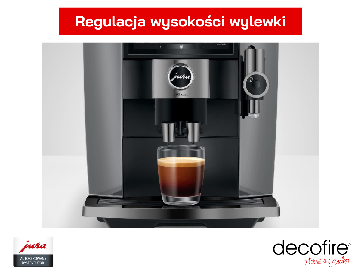 Regulacja wysokości wylewki w ekspresie do kawy Jura J10 twin Diamond Onyx (EA)