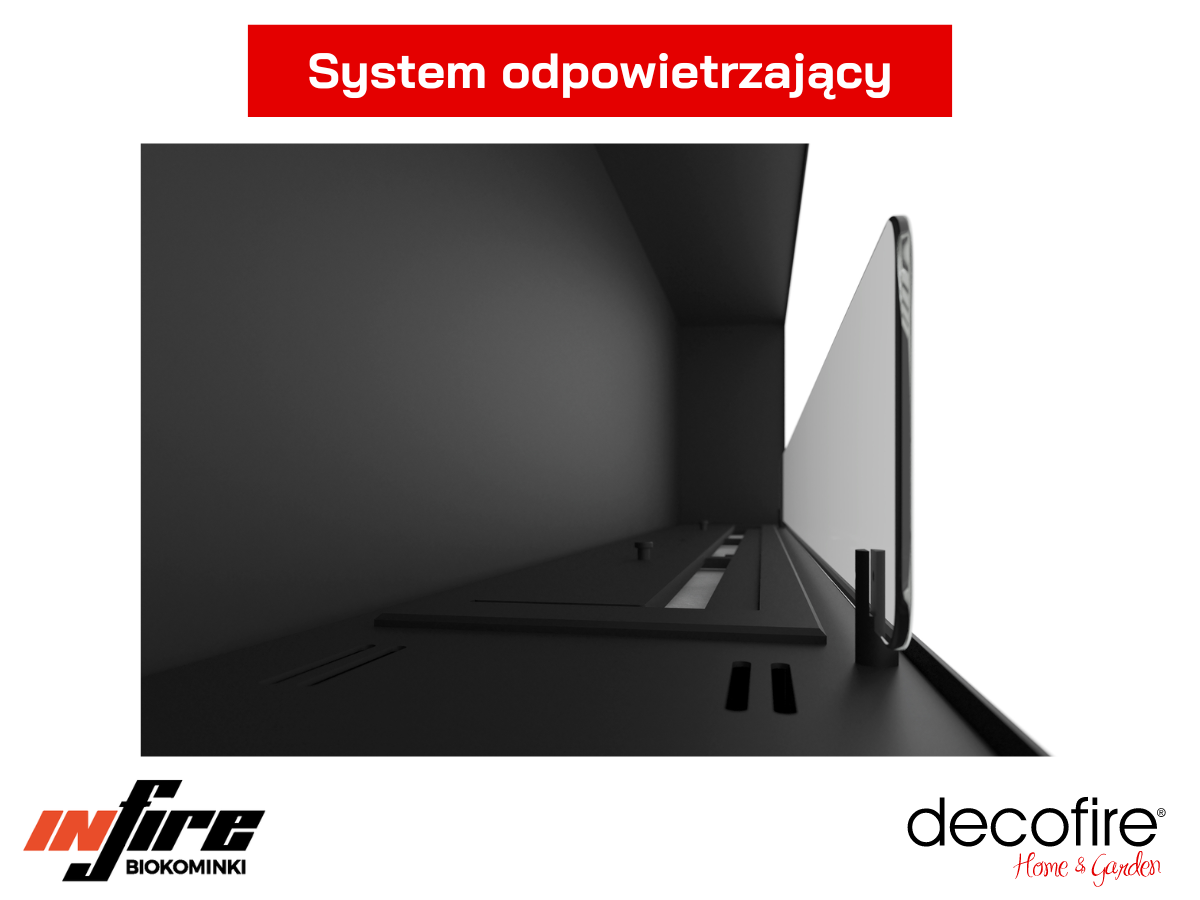 System odpowietrzający w biokominku Infire INSIDE 1500