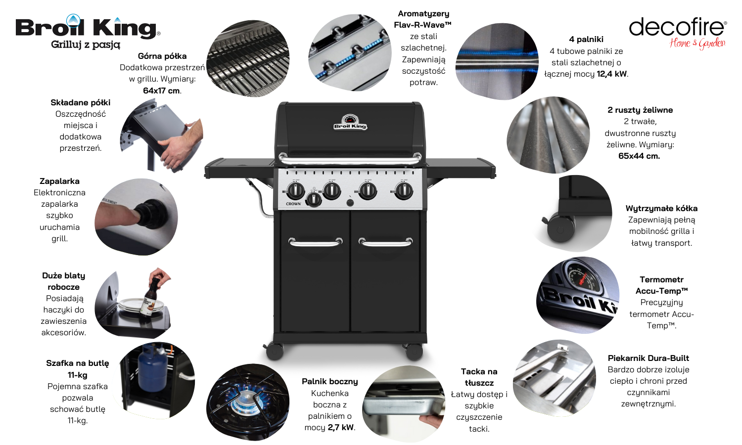 Grill gazowy Broil King Crown 440 główne cechy