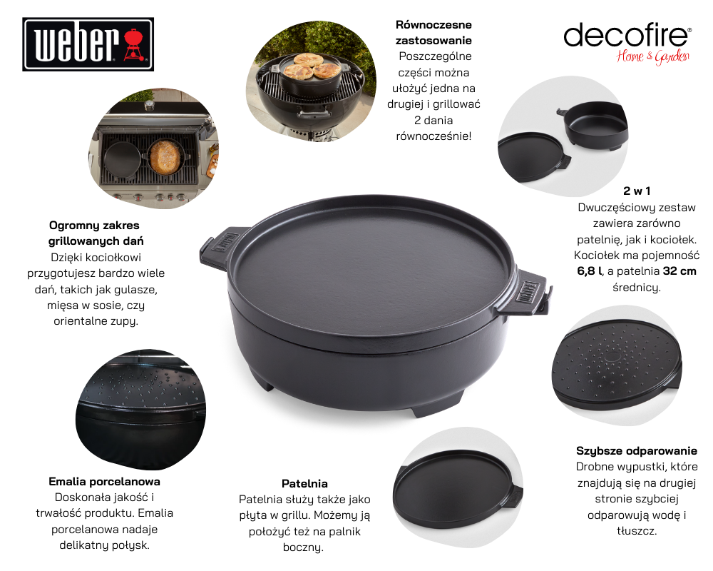 Kociołek żeliwny Weber Dutch Oven 2 w 1 