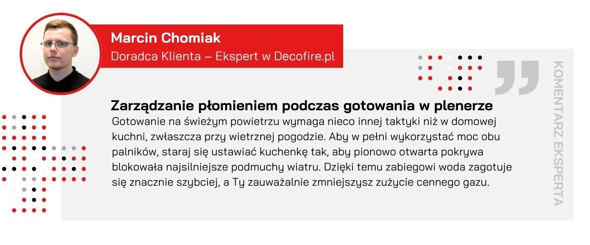 Gotowanie w plenerze - rada eksperta decofire dla użytkowników kuchenki gazowej Bondy 2 Enders