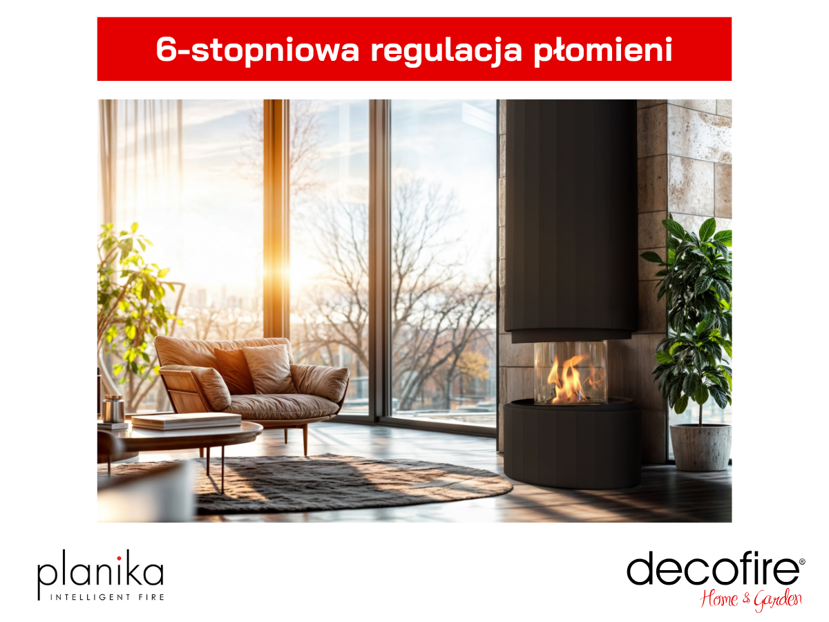 6-stopniowa regulacja płomieni