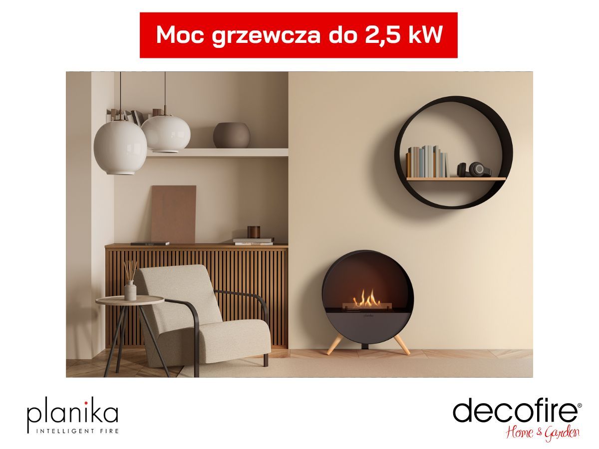 Biokominek Bubble Wall & Floor Planika moc grzewcza