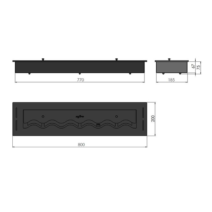 Palnik do zabudowy Infire Black Burner 800 Slim Line