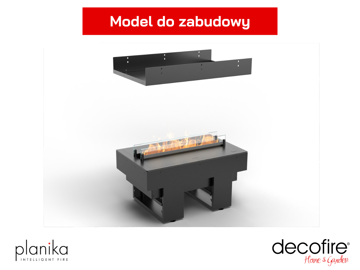 Kominek elektryczny na parę wodną Planika Cool Flame 500 See-Through Fireplace do zabudowy