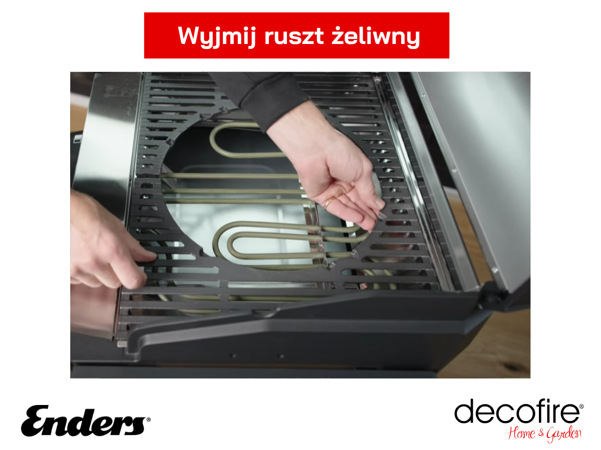 Wyjmowanie rusztu do czyszczenia grilla