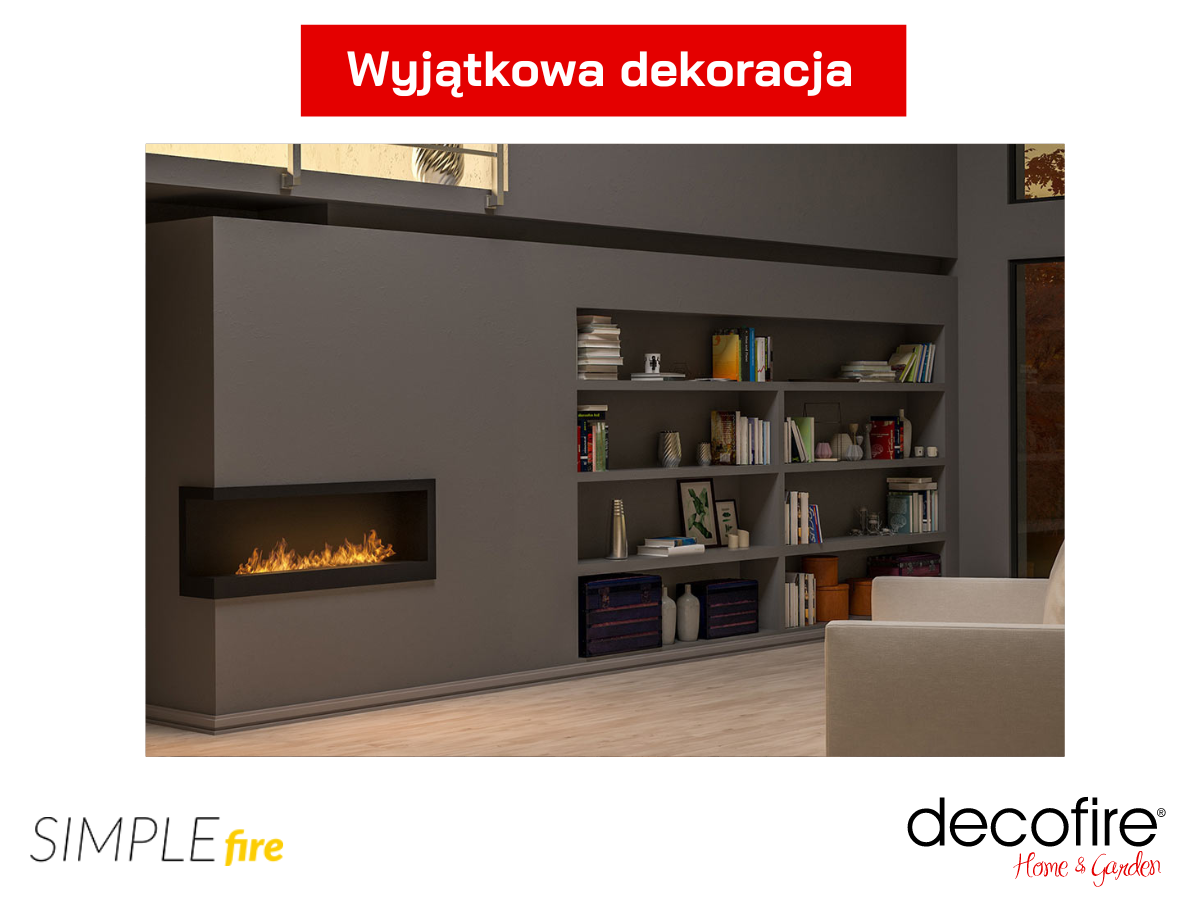 Biokominek Simple Fire CORNER 1200 L w narożniku ściany