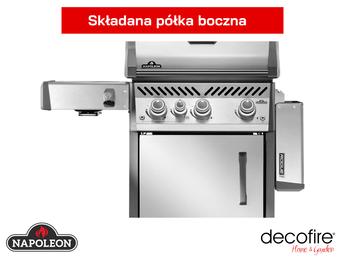Grill gazowy Napoleon Rogue PRO 425 ze składanymi półkami bocznymi