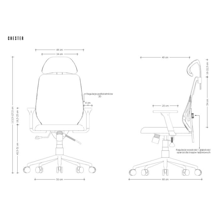UNIQUE Fotel biurowy Chester tkanina (W-213C-4)