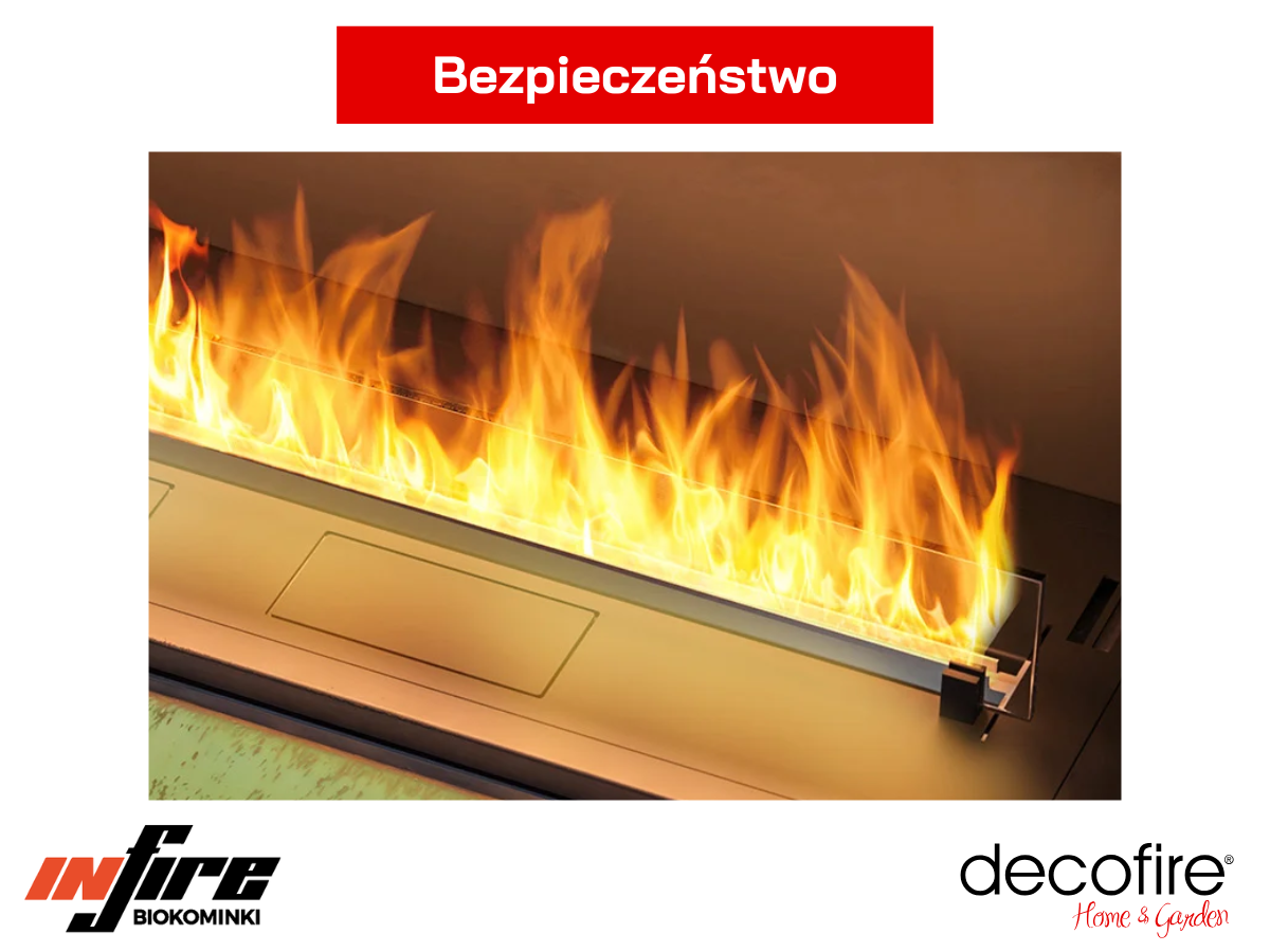 Biokominek do zabudowy Infire Etronic Inside 1200 – technologia bezpieczeństwa