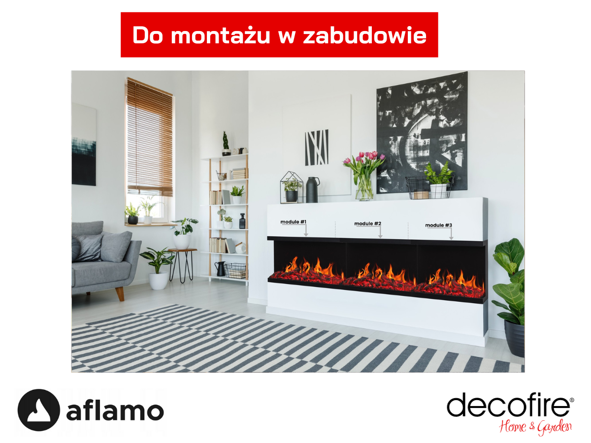 Kominek elektryczny Aflamo LED 60 NH do zabudowy w ścianie