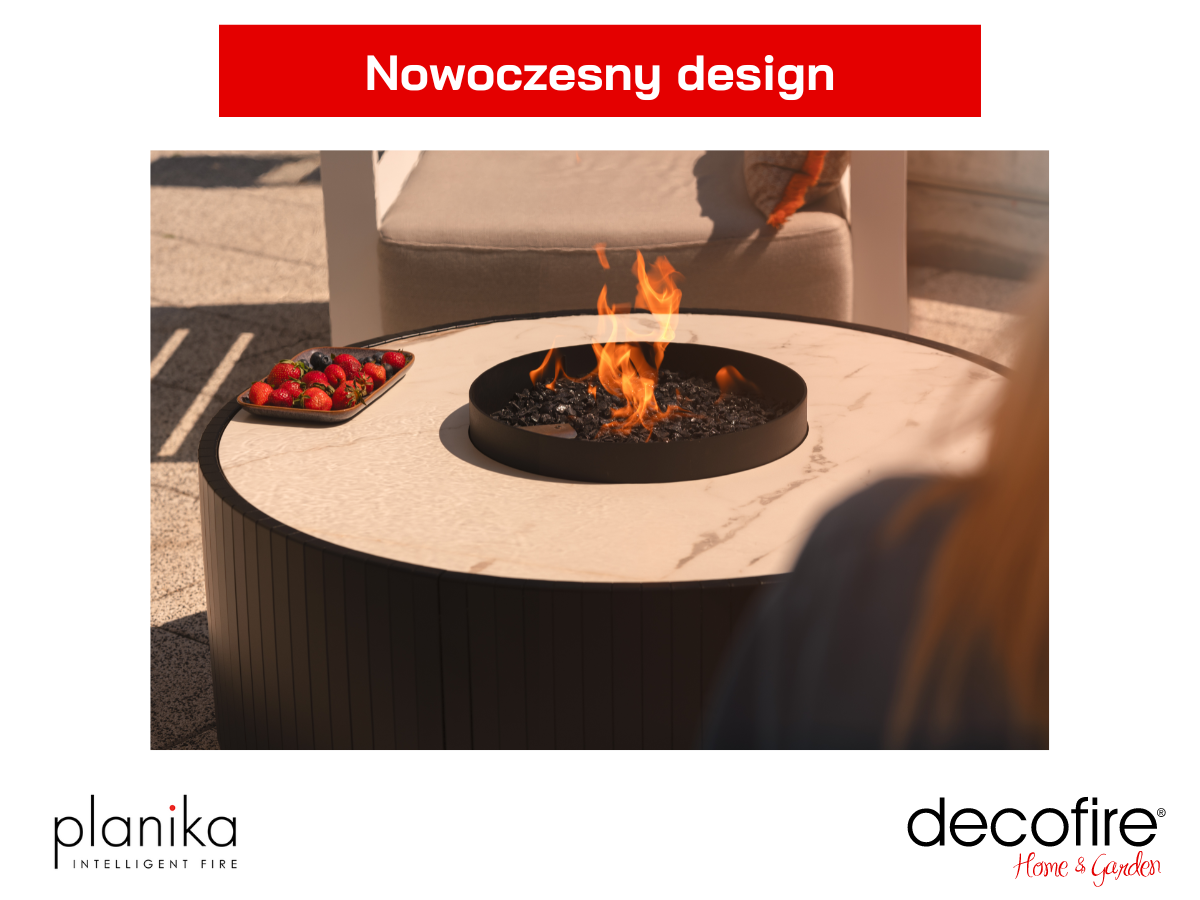 Nowoczesny design – kominek gazowy z funkcją stolika