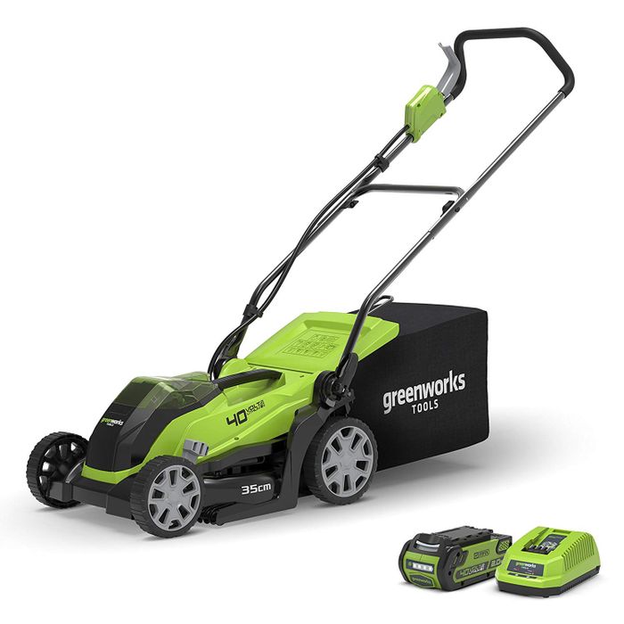 Greenworks Kosiarka akumulatorowa 35 cm G40LM35 40V + Akumulator 2Ah + Ładowarka (GR 2501907UA)