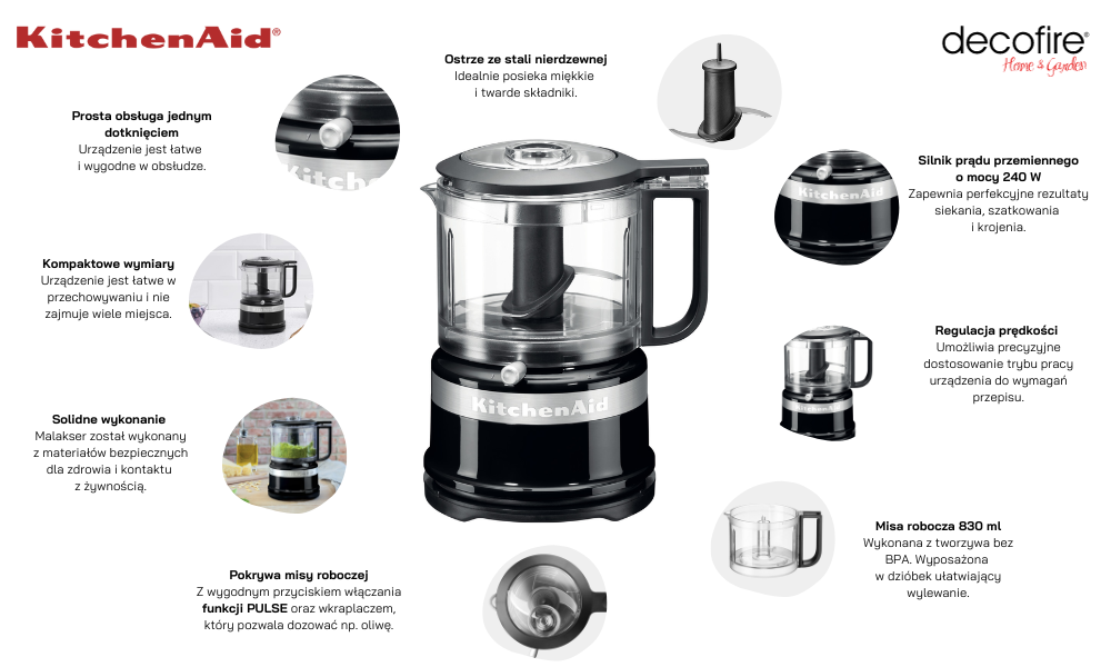 Malakser MINI 0,8 l Onyx Black KitchenAid (5KFC3516EOB)