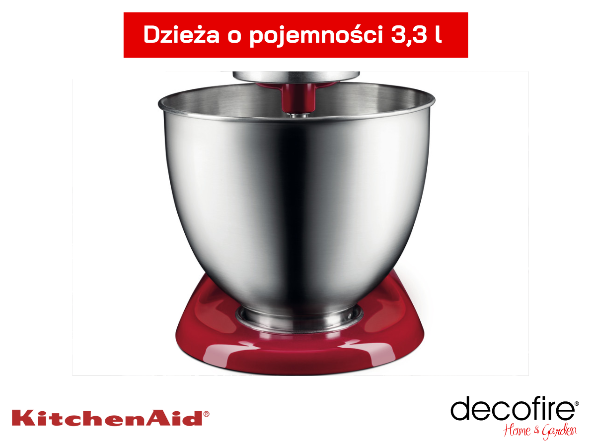 Dzieża o pojemności 3,3 l ze stali nierdzewnej w mikserze Mini Empire Red 3,3 l KitchenAid