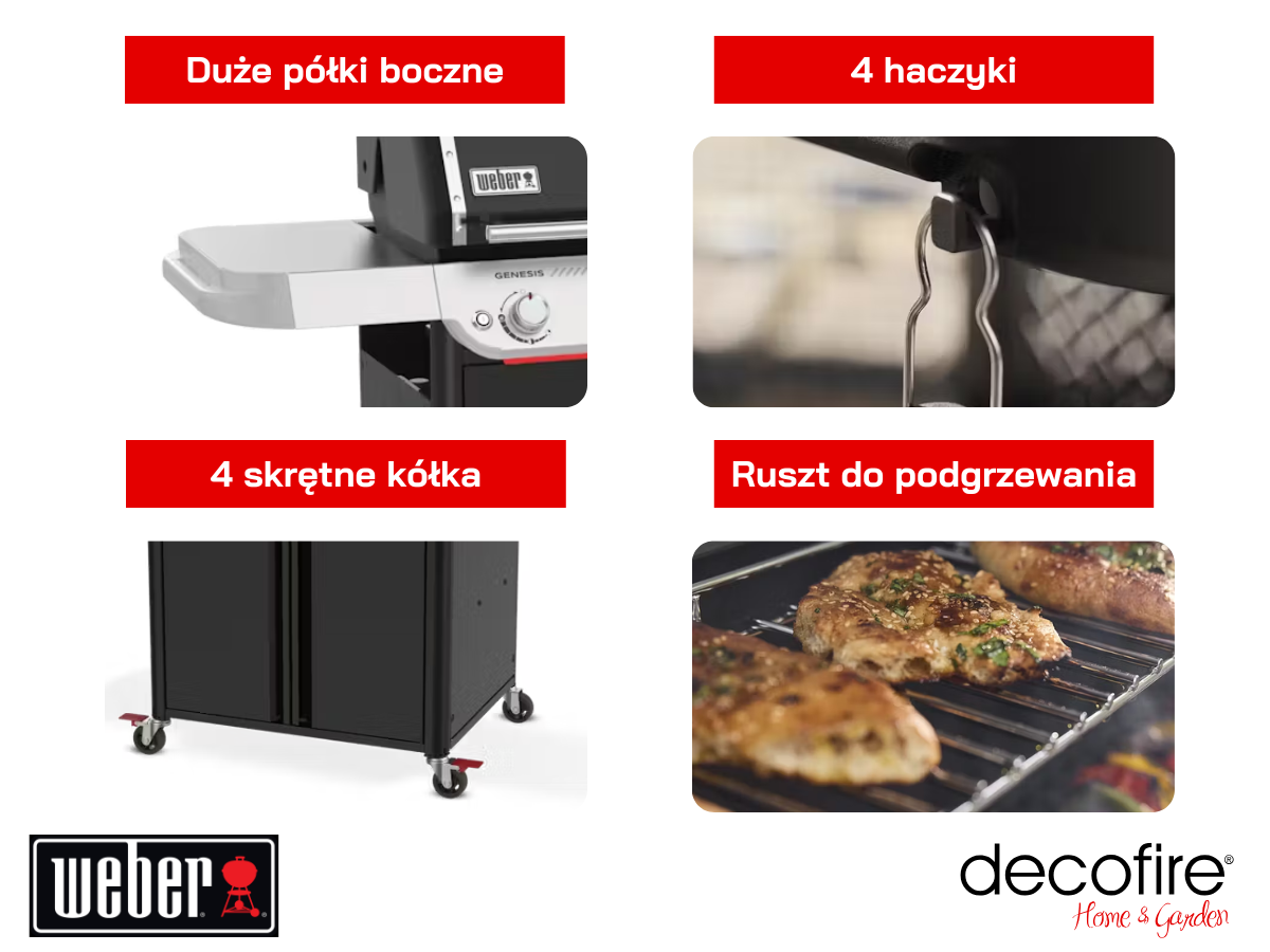 Dodatkowe udogodnienia w grillu gazowym Weber Genesis E-325W
