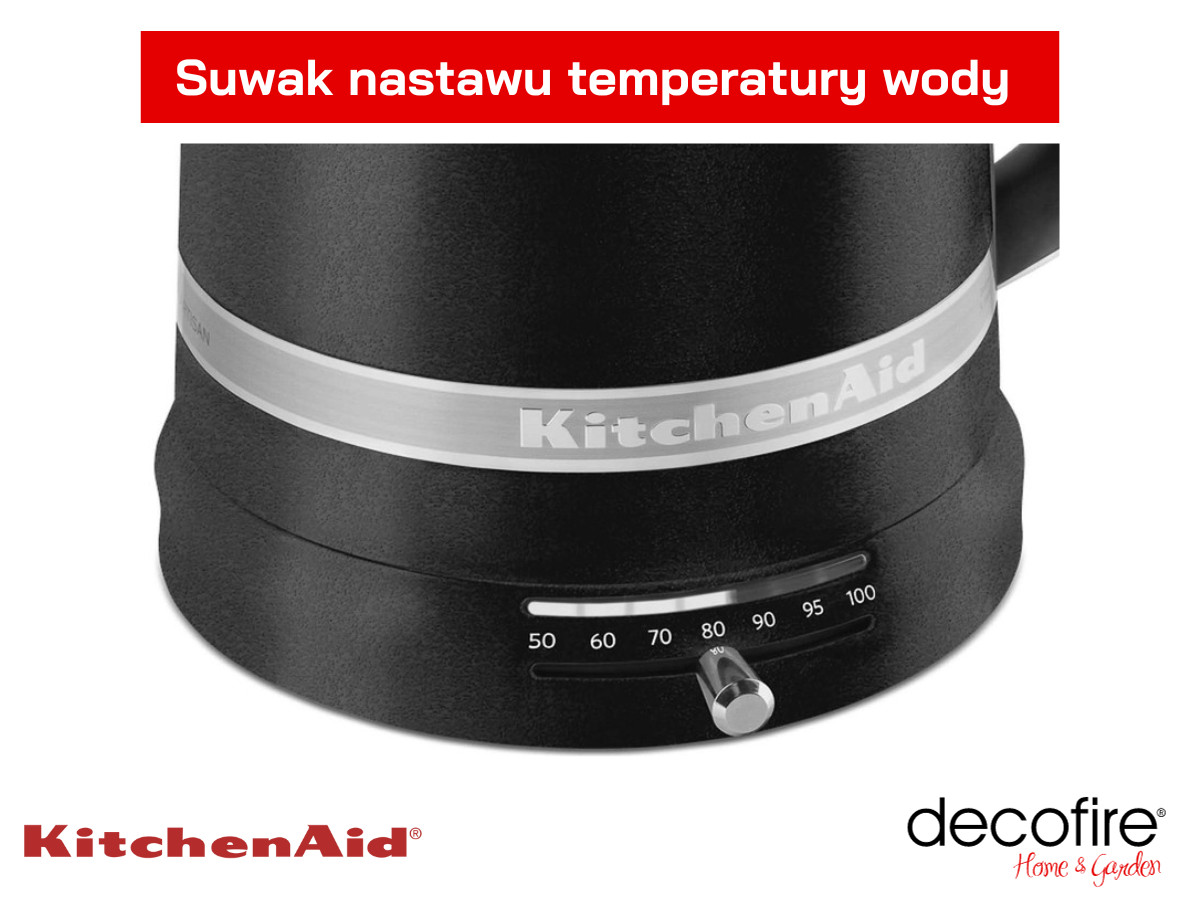 Suwak nastawu temperatury w czajniku 1,5 l Cast Iron Black