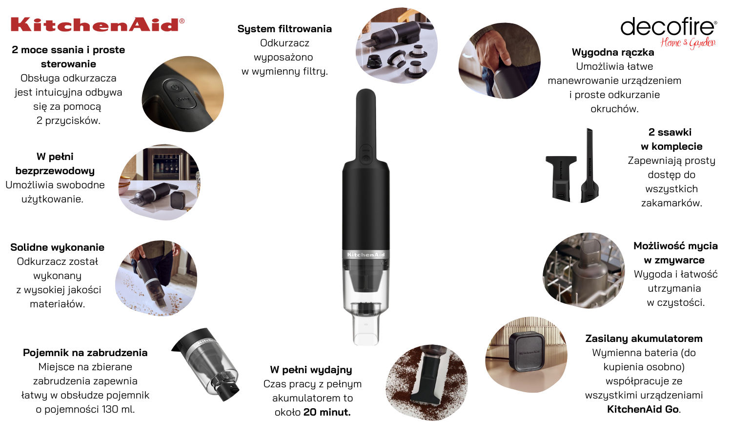 Odkurzacz na akumulator KitchenAid Go (5KKVR100BM)