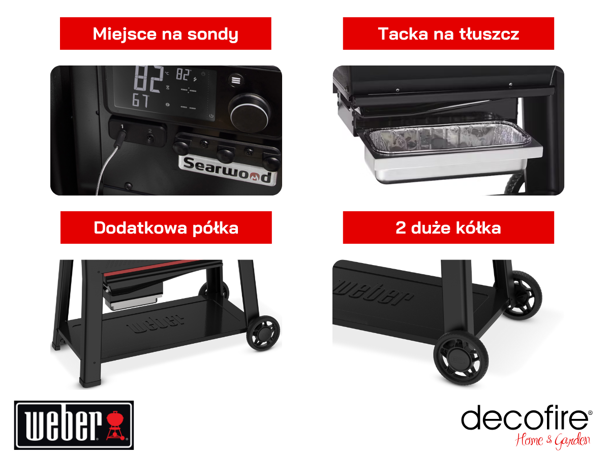 Dodatkowe udogodnienia w grillu na pellet Weber Searwood XL