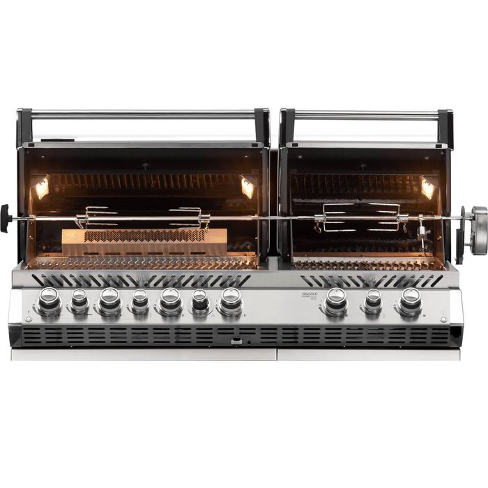 Grill gazowy do zabudowy Napoleon Prestige PRO 825 RB z palnikiem rożna i strefą Sizzle Zone (BIPRO825RBIPSS-3-PL)