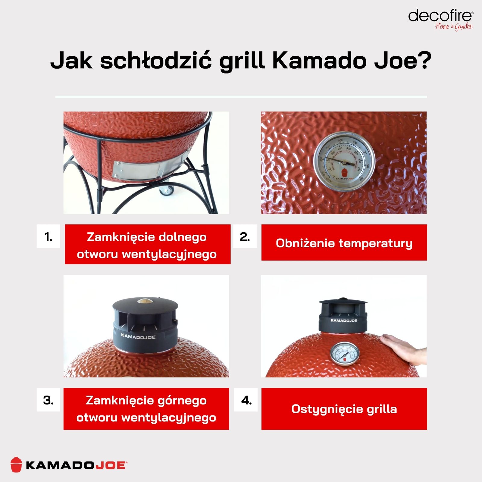 Chłodzenie grilla Kamado Joe wskazówki