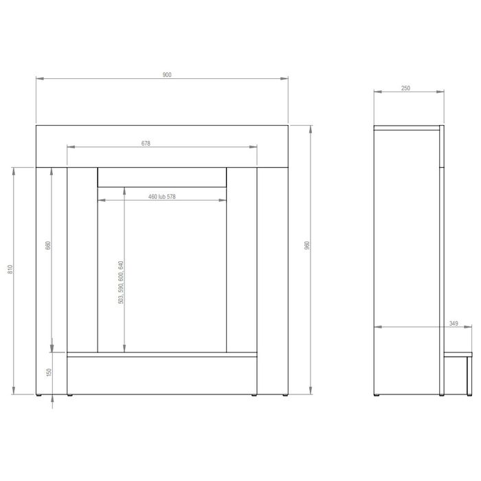 Aflamo kominek elektryczny Simple z wkładem LED 60 3D