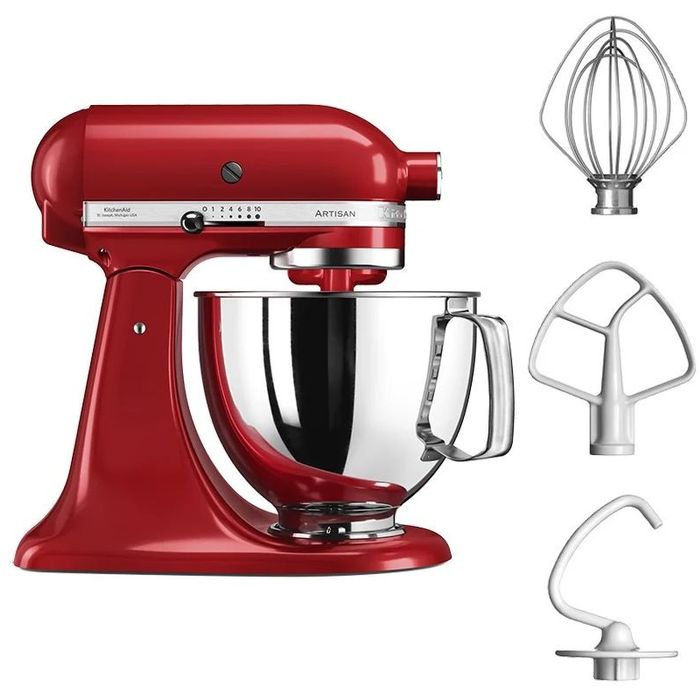 Zestaw "Gourmet" z mikserem Artisan 5 Empire Red 4,8L KitchenAid (BUNDLEGOURMETER)
