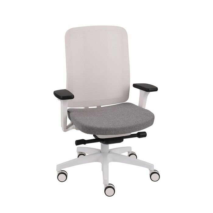 Grospol fotel dla dzieci ErgoJunior WS white / grey / black tkanina Cura - 8 kolorów