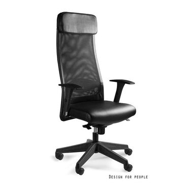 UNIQUE Fotel biurowy ARES SOFT (S-569) skóra naturalna czarny