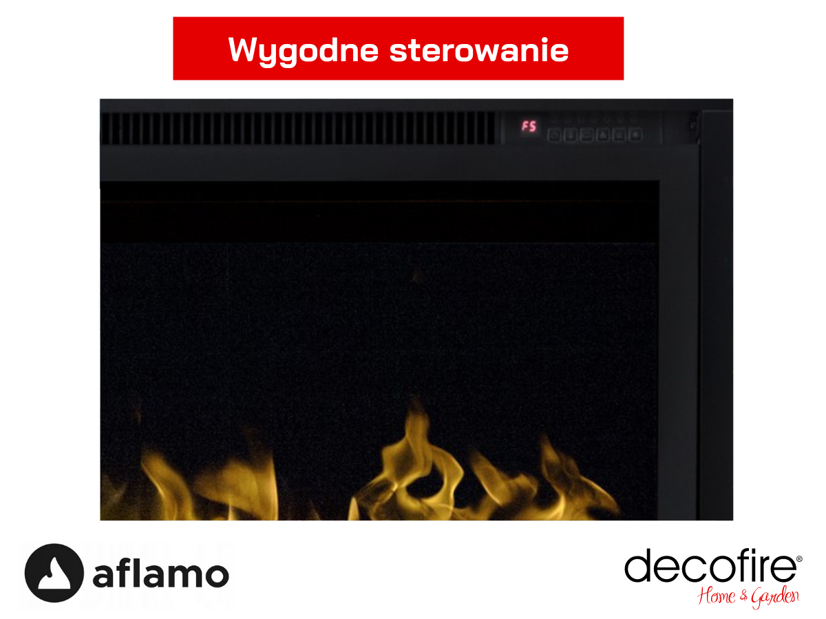 Panel kontrolny w kominku elektrycznym Aflamo Royal