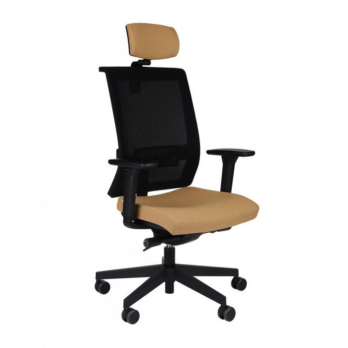 Fotel biurowy Grospol Level BS HD BLACK tkanina Bondai - 8 kolorów