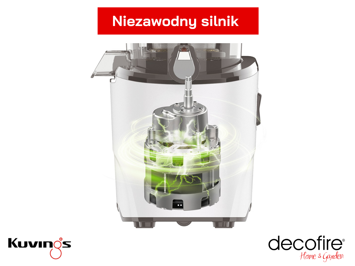 Mocny i niezawodny silnik wyciskarki wolnoobrotowej Kuvings Revo830