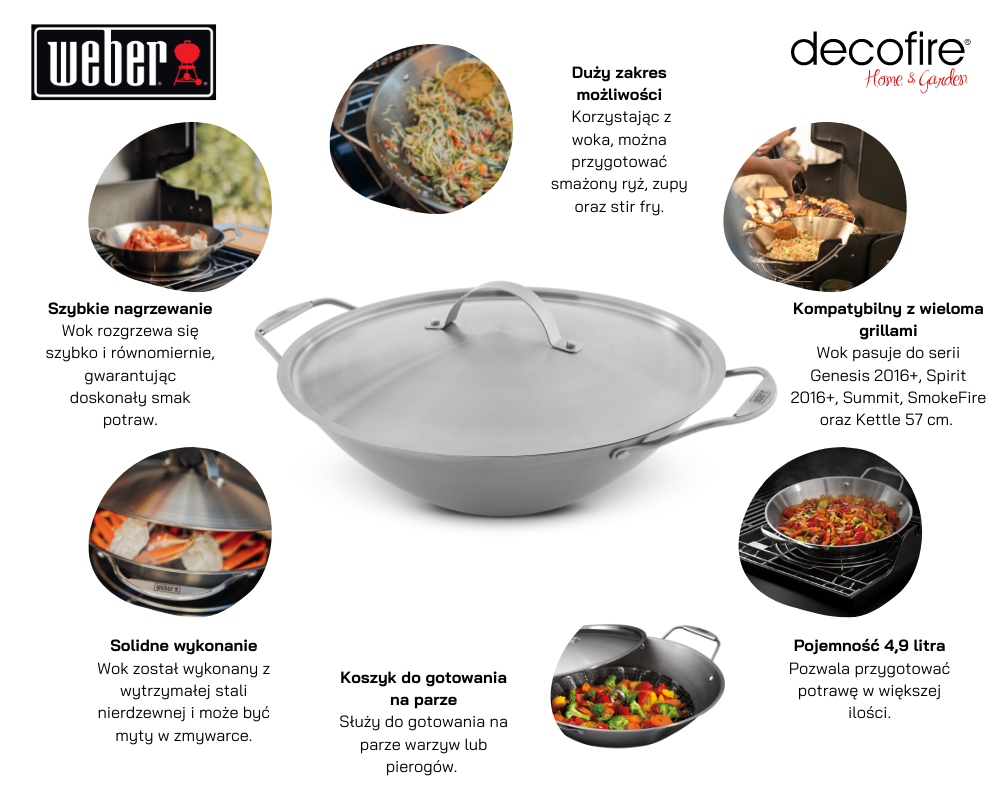 Weber CRAFTED wok z koszykiem główne cechy
