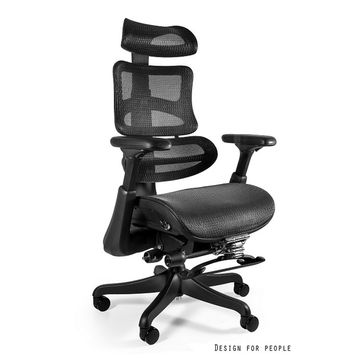 UNIQUE Fotel biurowy ERGOTHRONE czarny z podnóżkiem (CM-B37A-3-B37)